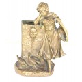 statueta art nouveau - vaza/suport encrier. sculptura in bronz.Franta cca 1880
